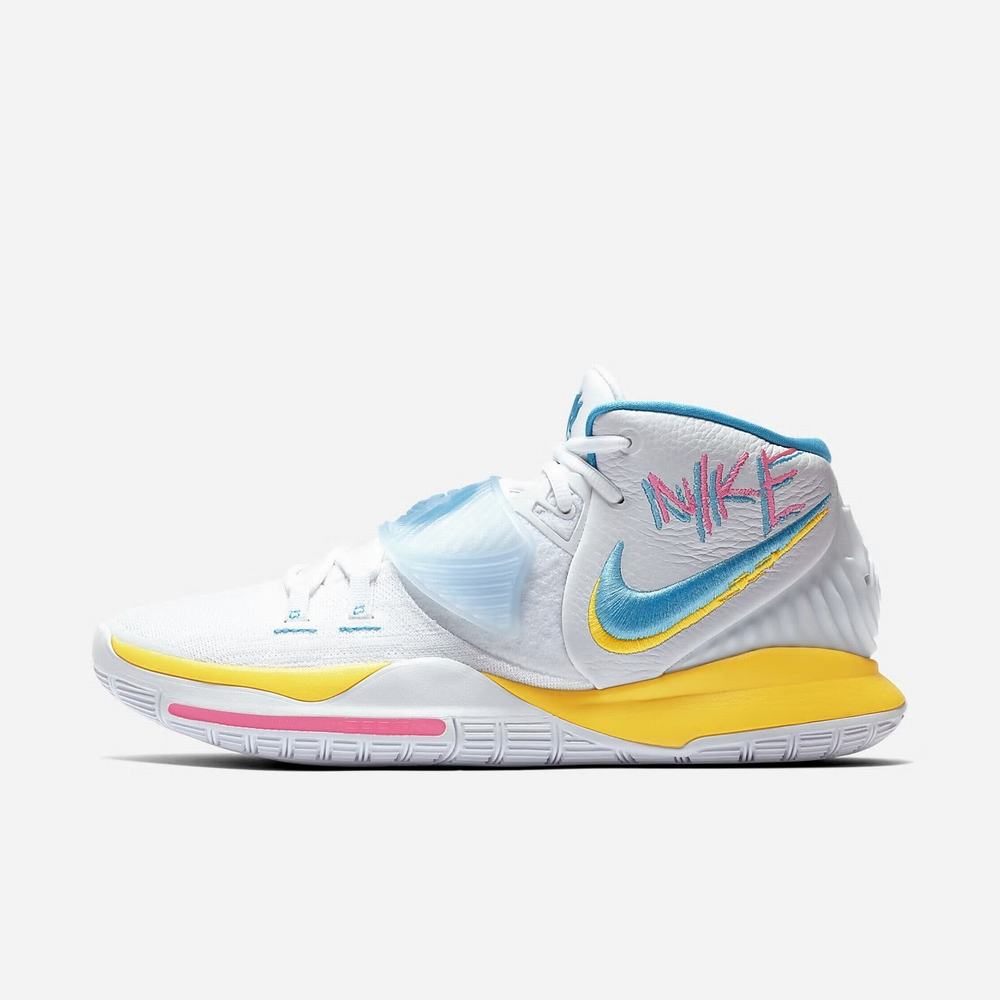 Chaussure De Basket Nike Kyrie 6 Blanche 8543-709 White/Opti Yellow/Digital Pink/Blue Fury Homme | ACV-04376381